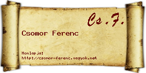 Csomor Ferenc névjegykártya